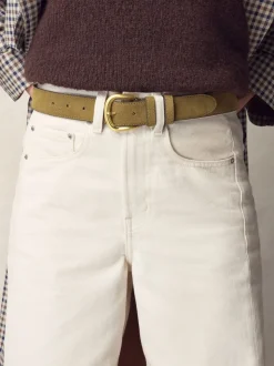 Vert atténué - Ceinture N. Premium Made in Italy en daim