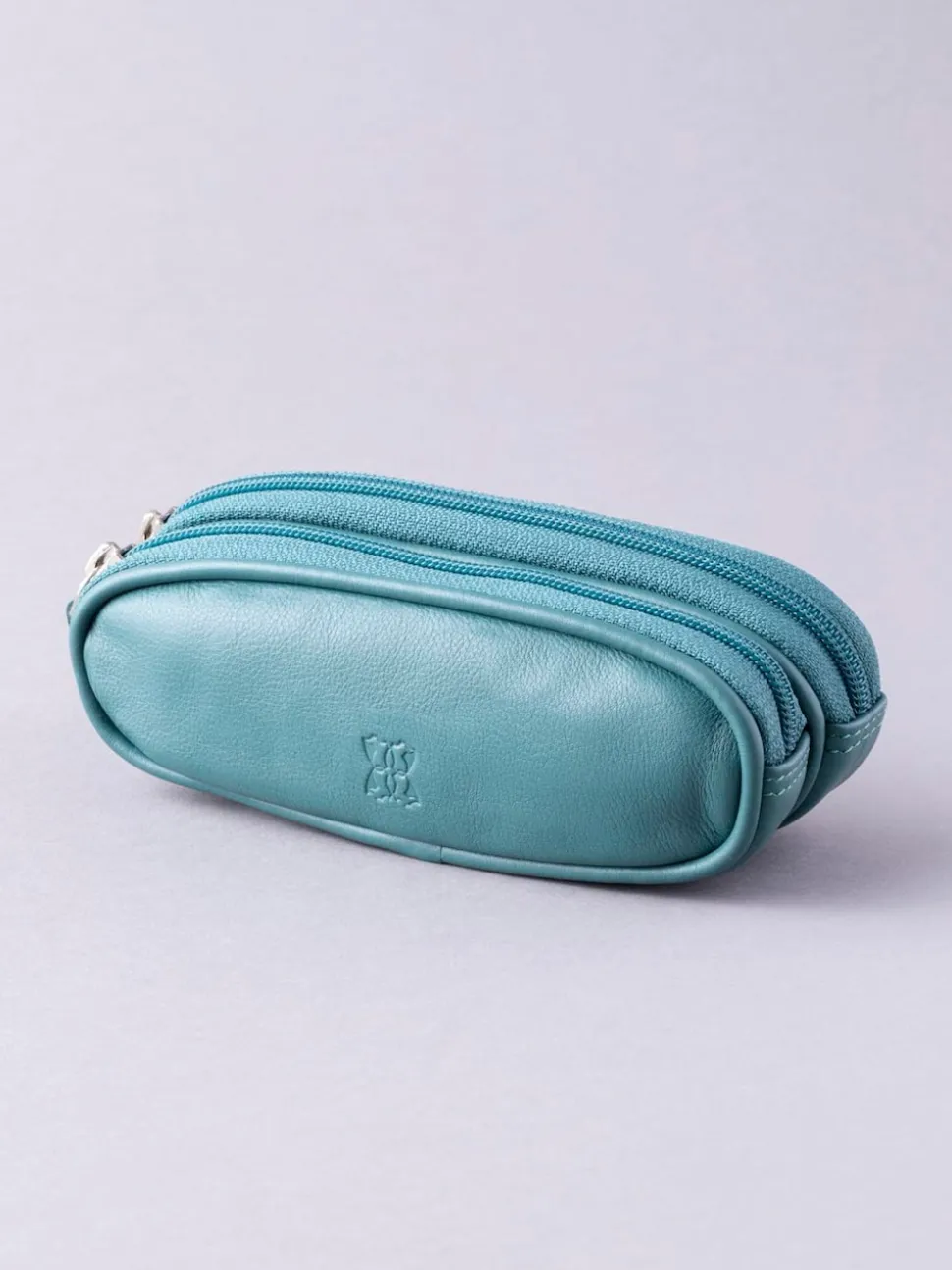 Vert bleu sarcelle - Étui Lakeland en cuir à deux verres