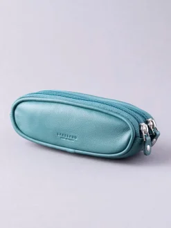 Vert bleu sarcelle - Étui Lakeland en cuir à deux verres