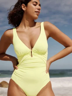 Vert citron - Maillot de bain Urim Tummy Control à décolleté plongeant