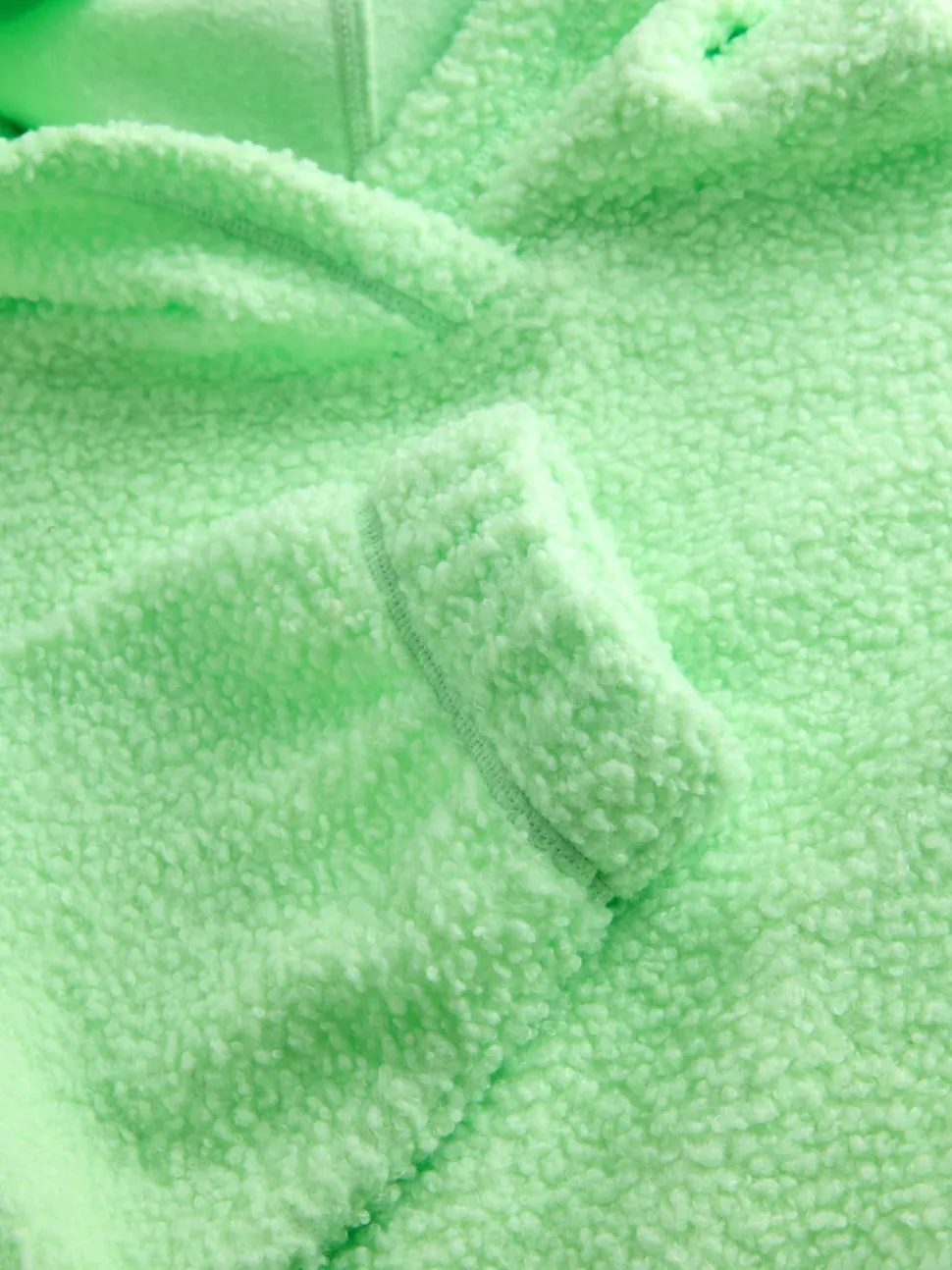 Vert citron - Sweat-shirt à capuche doux Borg à manches longues