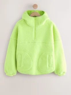 Vert citron - Veste Active Borg à capuche