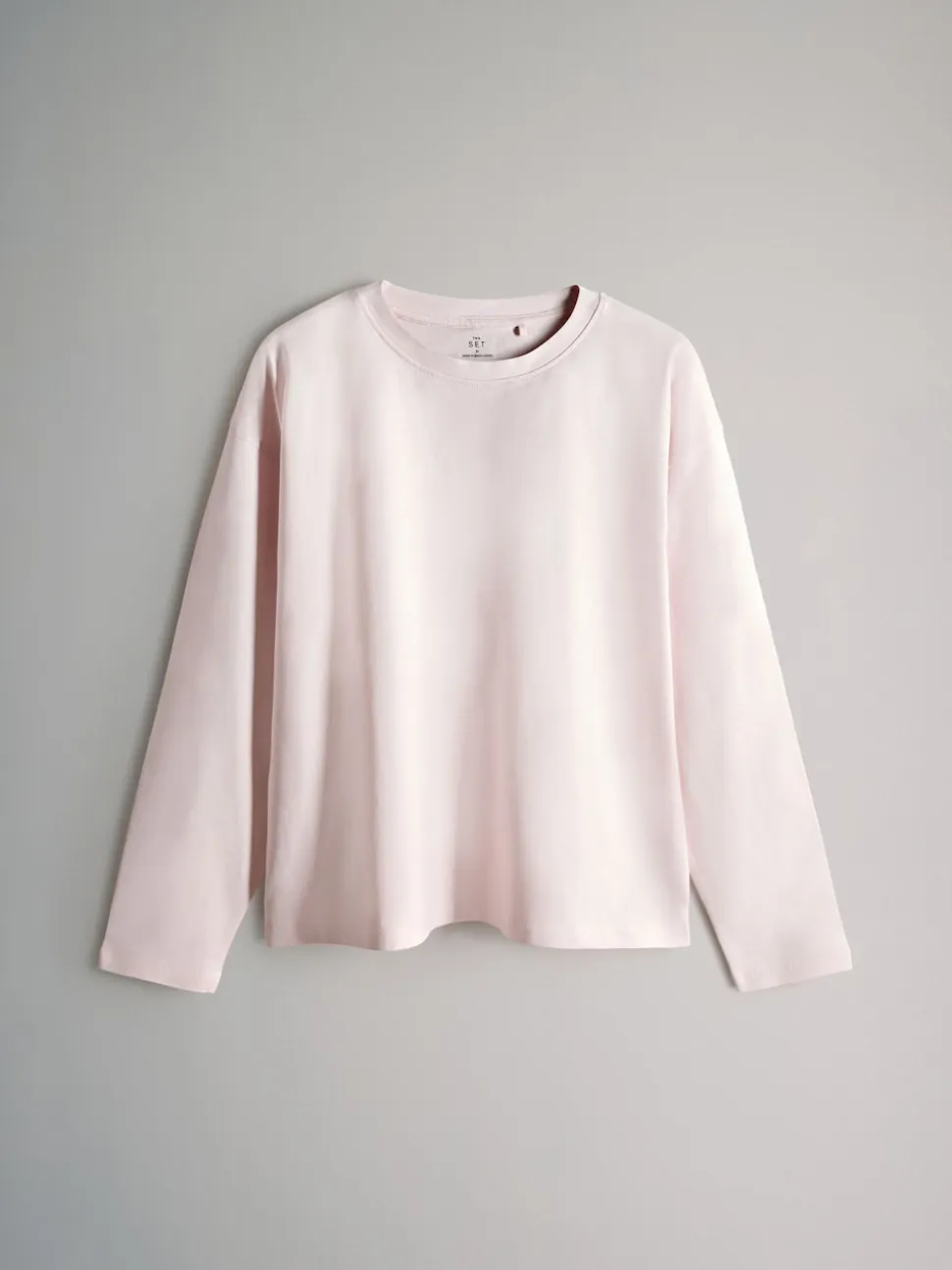 Vert clair/Rose/Blanc/Rayure - The Set lot de 4 t-shirts décontractés à manches longues 100% coton