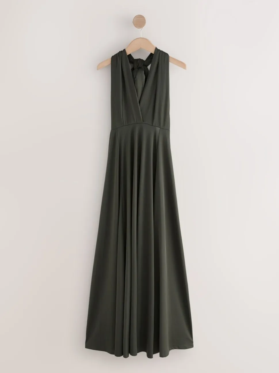 vert foncé - Robe longue de demoiselle d’honneur multicolore en jersey pour invitée de mariage