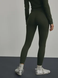 Vert forêt - Côtelé sans couture Taille haute Leggings