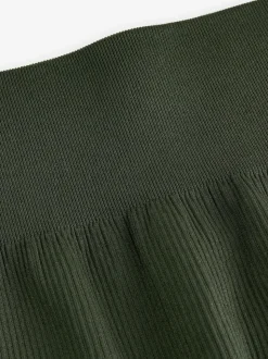 Vert forêt - Côtelé sans couture Taille haute Leggings