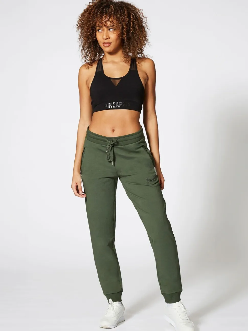 Vert forêt - Joggers Skinny Zip à l'ananas