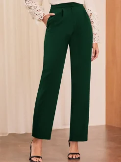 Vert forêt - Pantalons Love & Roses Coupe droite