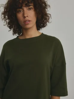 Vert forêt - T-shirt long épais décontracté