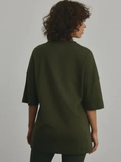 Vert forêt - T-shirt long épais décontracté
