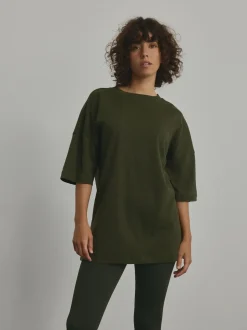 Vert forêt - T-shirt long épais décontracté
