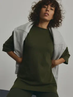 Vert forêt - T-shirt long épais décontracté