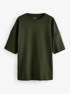 Vert forêt - T-shirt long épais décontracté