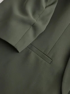 Vert kaki - Blazer décontracté à manches froncées