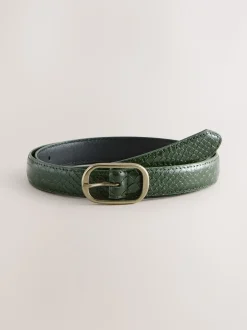 Vert kaki - Ceinture en PU coupe standard effet Crocs