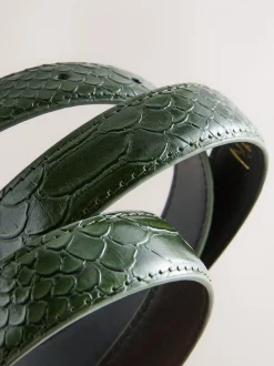 Vert kaki - Ceinture en PU coupe standard effet Crocs