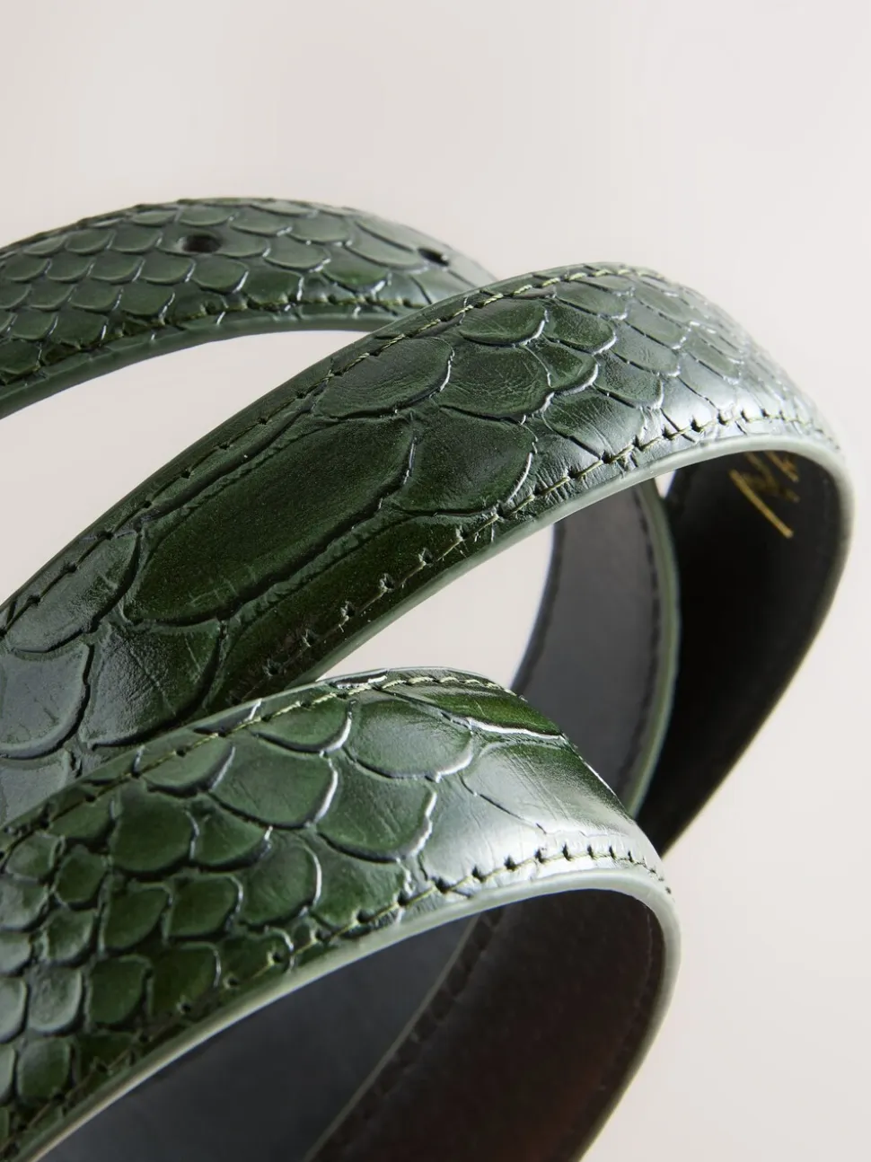 Vert kaki - Ceinture en PU coupe standard effet Crocs