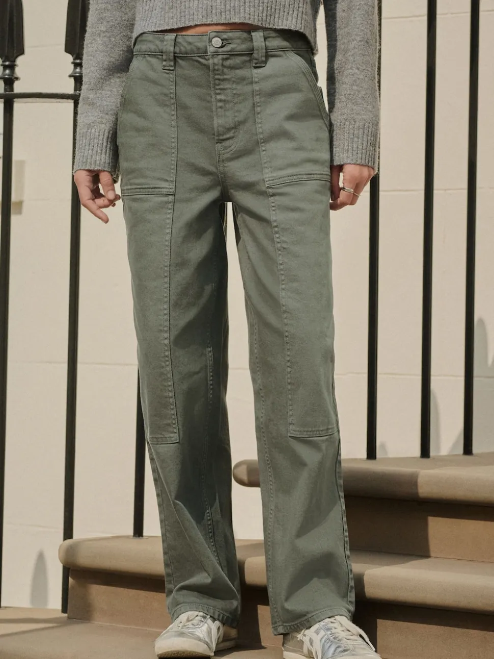 Vert kaki - Jean charpentier droit cheville
