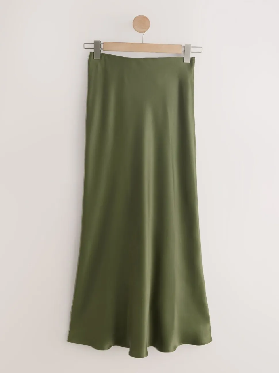 Vert kaki - Jupe Midi Satin