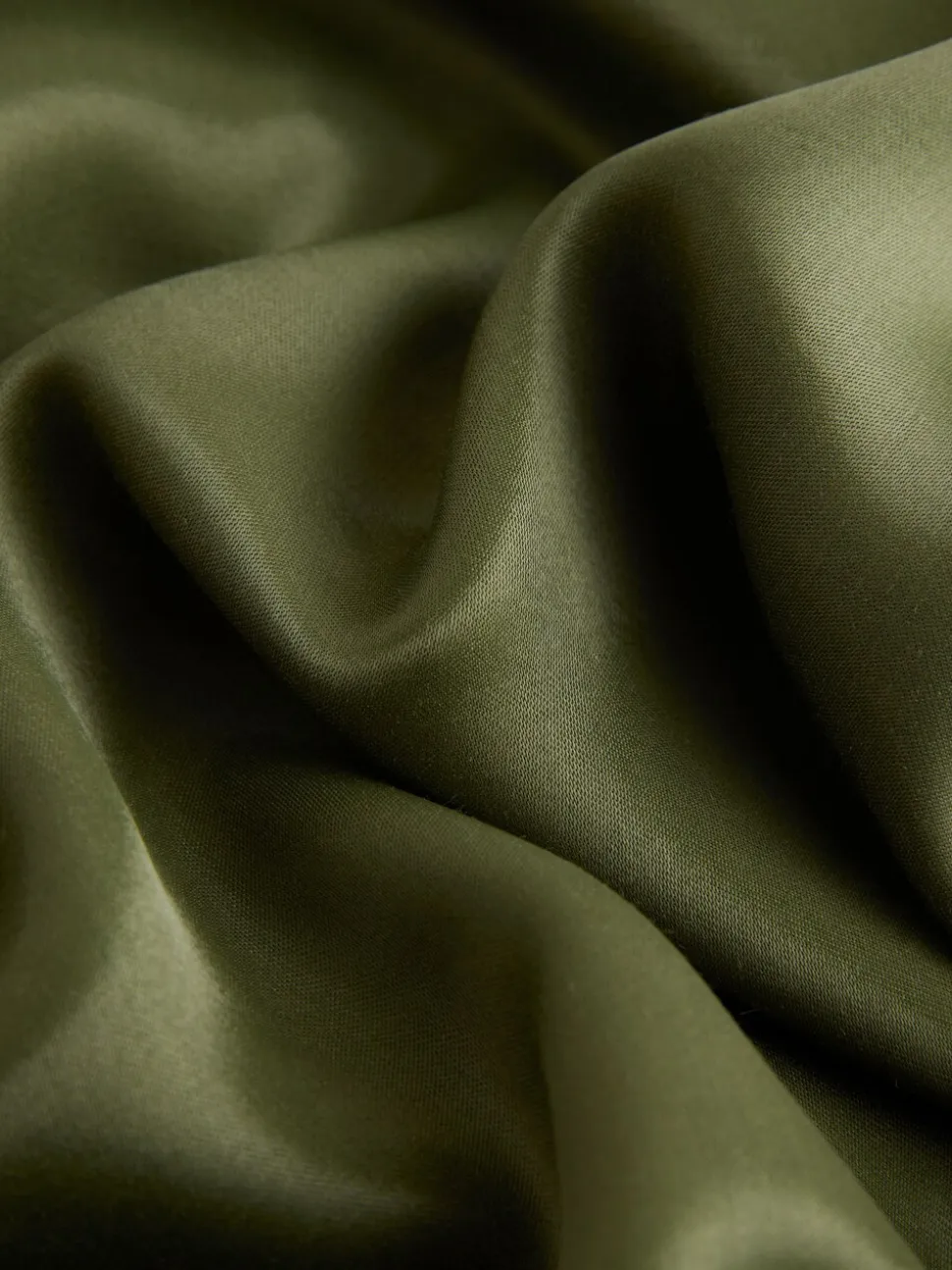 Vert kaki - Jupe Midi Satin