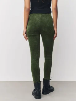 Vert kaki - Leggings en velours côtelé