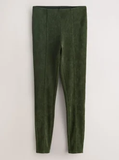 Vert kaki - Leggings en velours côtelé