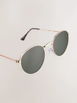 Vert kaki - Lunettes de soleil rondes