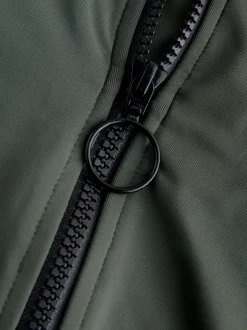 Vert kaki - Maillot de bain avec fermeture éclair et contrôle du ventre