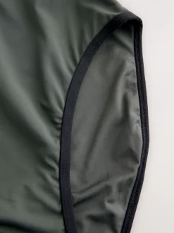 Vert kaki - Maillot de bain avec fermeture éclair et contrôle du ventre