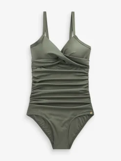Vert kaki - Maillot de bain moulant avec contrôle du ventre
