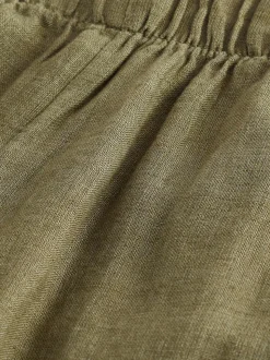 Vert kaki - 100{Pantalon à jambes larges Lin Premium