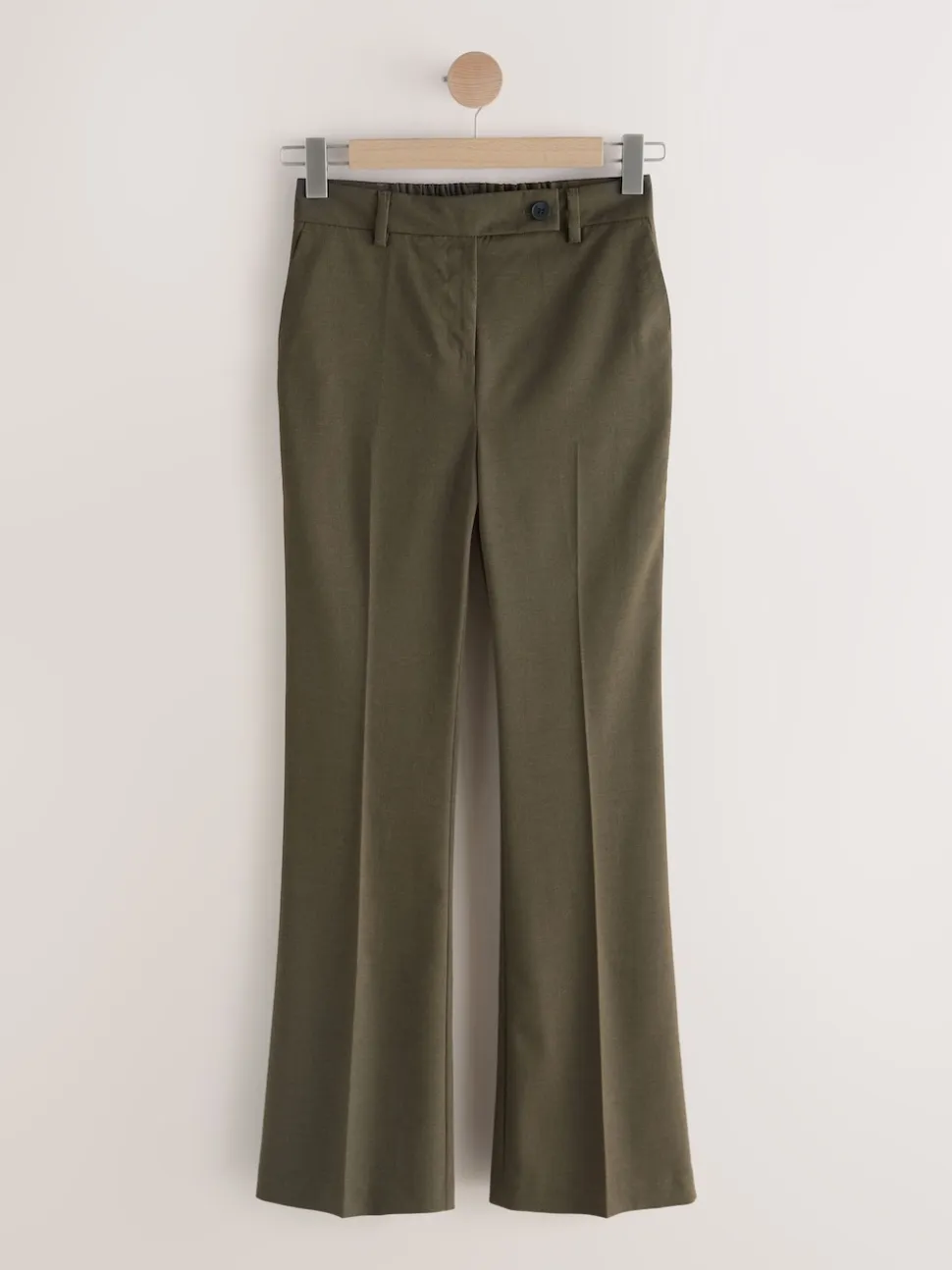 Vert kaki - Pantalon bootcut habillé avec laine