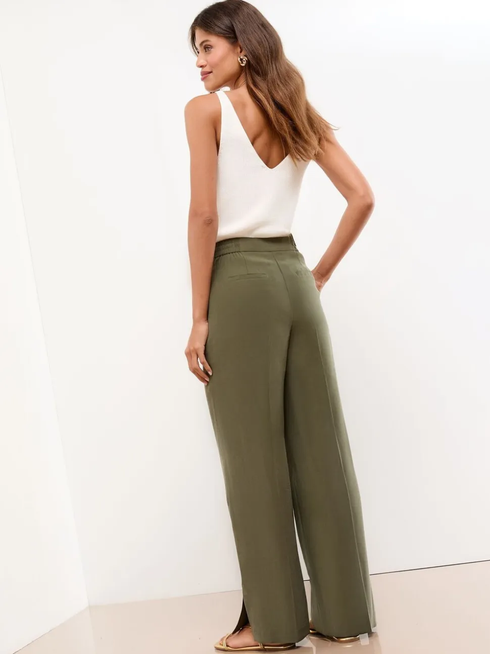 Vert kaki - Pantalon large Lipsy