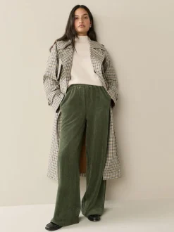Vert kaki - Pantalons Amples en velours côtelé doux