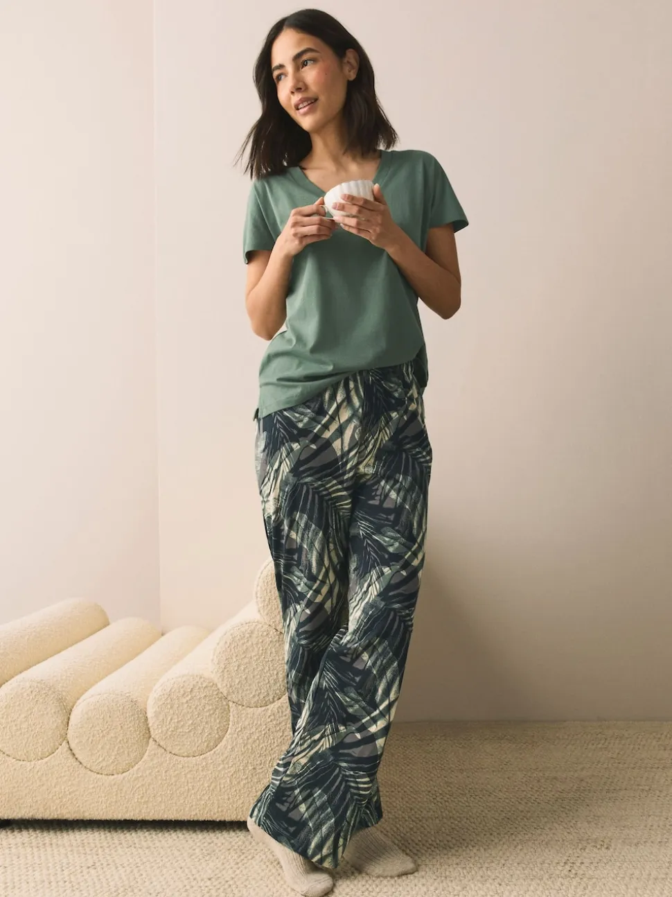 Vert kaki - Pyjama à manches courtes