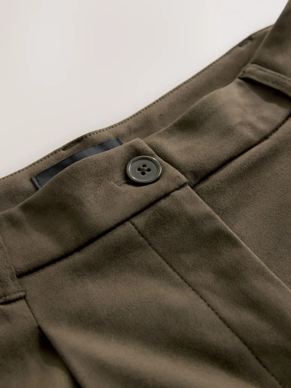 Vert kaki - Short long en faux daim