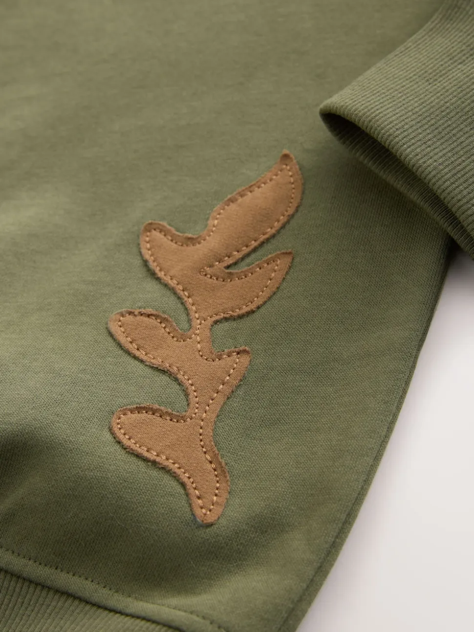 Vert kaki - Sweat-shirt avec détails appliqués