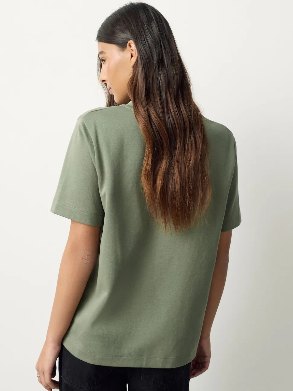 Vert kaki - T-shirt Manche courte Col ras du cou lourd