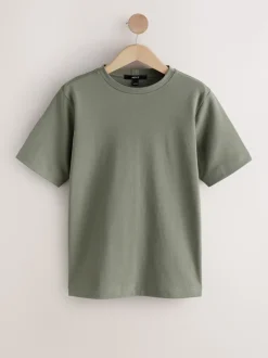 Vert kaki - T-shirt Manche courte Col ras du cou lourd