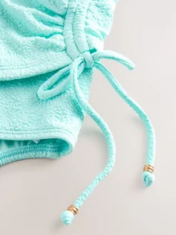 Vert menthe texturé - Maillot de bain gainant le ventre froncé