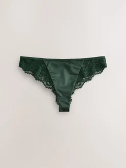 Vert émeraude - Culotte en dentelle à dos nœud