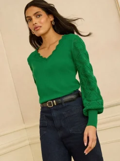 Vert émeraude - Pull Love & Roses