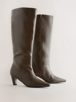 Vert olive - Bottes Forever Comfort® hauteur genou à talons incurvés