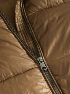 Vert olive - Manteau matelassé ultra brillant