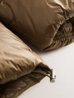 Vert olive - Manteau matelassé ultra brillant