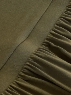 Vert olive - Robe d’été à taille jersey