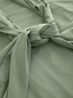 Vert olive - Robe longue de demoiselle d’honneur multicolore en jersey pour invitée de mariage