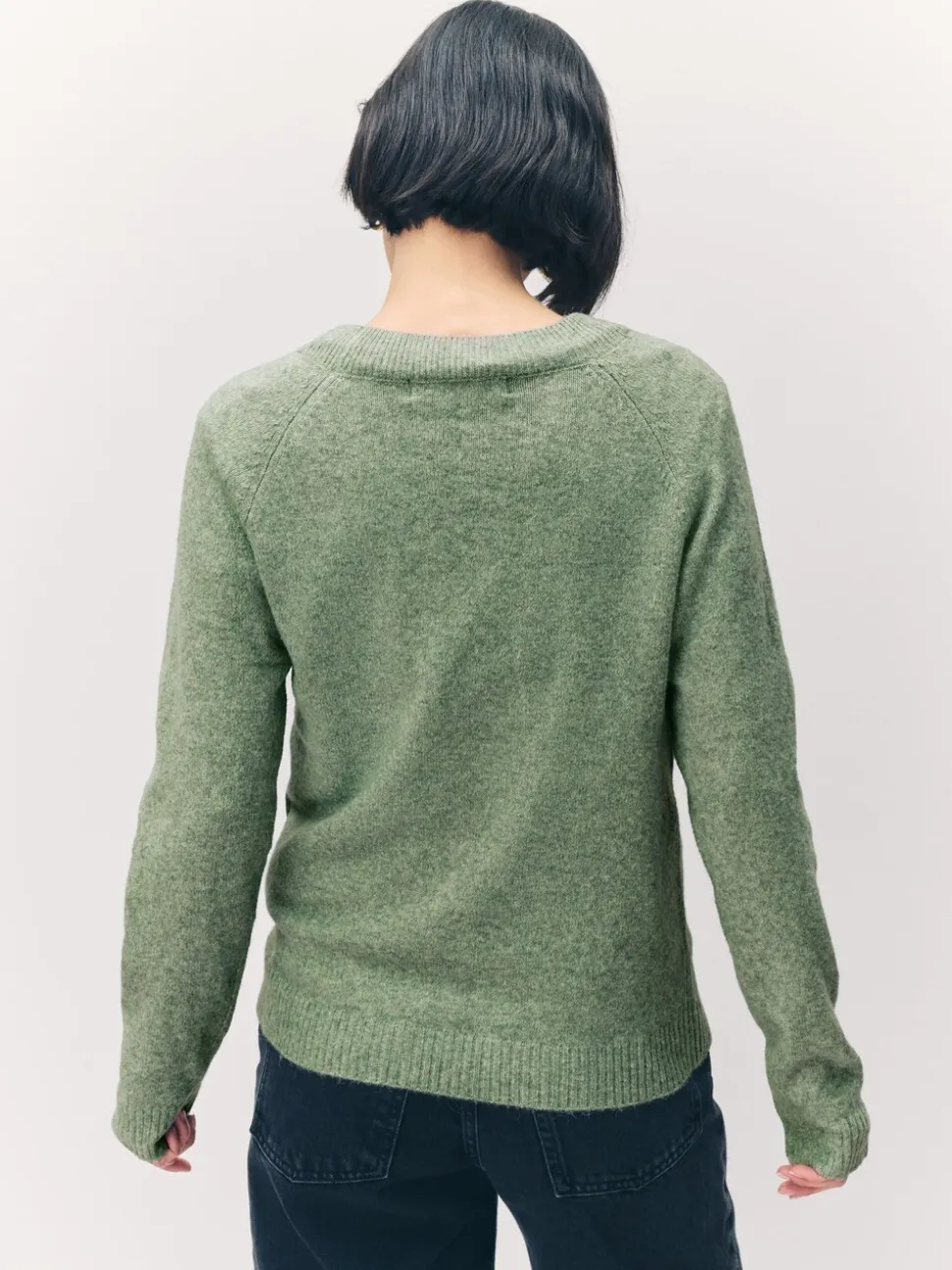 Vert olive - Vero Moda pull doux au toucher en maille confortable à col rond