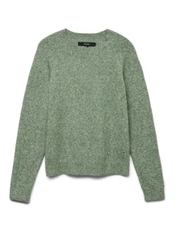 Vert olive - Vero Moda pull doux au toucher en maille confortable à col rond
