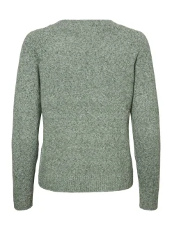 Vert olive - Vero Moda pull doux au toucher en maille confortable à col rond